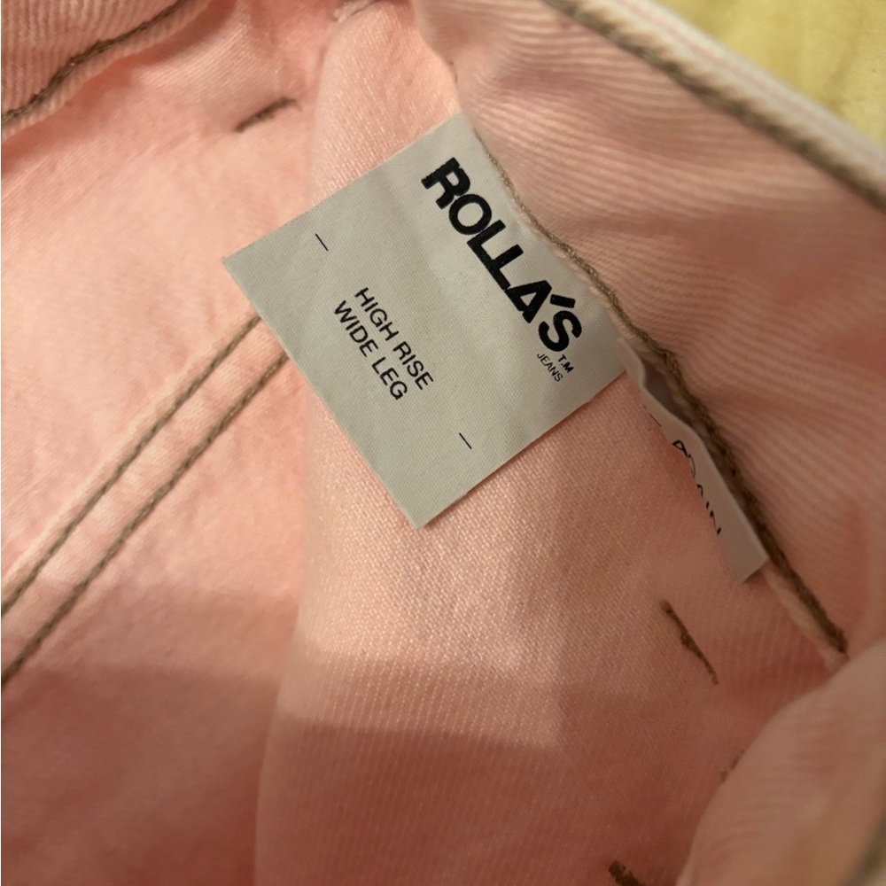 Rolla’s Sailor Pink High Rise Wide-Leg Jeans 24 - Picture 9 of 10